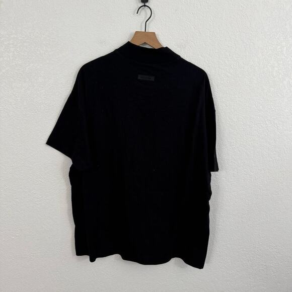 Fear Of God Essentials SS23 Mock Neck Half Sleeve Oversized T-Shirt Jet Black XS - Picture 7 of 12